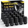 imageMIKKUPPA 1220 Lug Nuts  Replacement for 19872018 Jeep Wrangler JK 20022012 Jeep Liberty 19932010 Jeep Grand Cherokee Aftermarket Wheel  20pcs Black Closed End Solid Lug NutsBlack