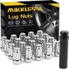 imageMIKKUPPA 16PCS M12x15 Lug Nuts Black Spline Drive 17mm Hex ATV Tire Nuts Includes Socket Key Tool Replacement for Polaris Ranger RZR Honda CanAm Pioneer Maverick X3 Talon Outlander CivicChrome