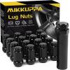 imageMIKKUPPA 16PCS M12x15 Lug Nuts Black Spline Drive 17mm Hex ATV Tire Nuts Includes Socket Key Tool Replacement for Polaris Ranger RZR Honda CanAm Pioneer Maverick X3 Talon Outlander CivicBlack