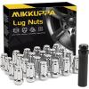 imageMIKKUPPA 16PCS M12x15 Lug Nuts Black Spline Drive 17mm Hex ATV Tire Nuts Includes Socket Key Tool Replacement for Polaris Ranger RZR Honda CanAm Pioneer Maverick X3 Talon Outlander CivicChrome