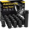 imageMIKKUPPA 16PCS M12x15 Lug Nuts Black Spline Drive 17mm Hex ATV Tire Nuts Includes Socket Key Tool Replacement for Polaris Ranger RZR Honda CanAm Pioneer Maverick X3 Talon Outlander CivicBlack