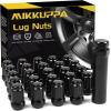 imageMIKKUPPA 16PCS M12x15 Lug Nuts Black Spline Drive 17mm Hex ATV Tire Nuts Includes Socket Key Tool Replacement for Polaris Ranger RZR Honda CanAm Pioneer Maverick X3 Talon Outlander CivicBlack