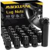 imageMIKKUPPA 16PCS M12x15 Lug Nuts Black Spline Drive 17mm Hex ATV Tire Nuts Includes Socket Key Tool Replacement for Polaris Ranger RZR Honda CanAm Pioneer Maverick X3 Talon Outlander CivicBlack