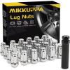 imageMIKKUPPA 16PCS M12x15 Lug Nuts Black Spline Drive 17mm Hex ATV Tire Nuts Includes Socket Key Tool Replacement for Polaris Ranger RZR Honda CanAm Pioneer Maverick X3 Talon Outlander CivicChrome