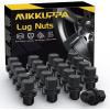 imageMIKKUPPA 24pcs M14x15 F150 Lug Nuts Chrome OEM Style Replacement for 20152024 F150 F150 Expedition Lincoln Navigator Factory Wheels 21mm Hex AntiRusting Updated Tire NutsBlack