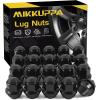 imageMIKKUPPA 24pcs M14x15 F150 Lug Nuts Chrome OEM Style Replacement for 20152024 F150 F150 Expedition Lincoln Navigator Factory Wheels 21mm Hex AntiRusting Updated Tire NutsBlack