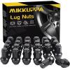 imageMIKKUPPA 24pcs M14x15 F150 Lug Nuts Chrome OEM Style Replacement for 20152024 F150 F150 Expedition Lincoln Navigator Factory Wheels 21mm Hex AntiRusting Updated Tire NutsBlack