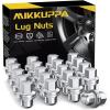 imageMIKKUPPA 24pcs M14x15 F150 Lug Nuts Chrome OEM Style Replacement for 20152024 F150 F150 Expedition Lincoln Navigator Factory Wheels 21mm Hex AntiRusting Updated Tire NutsSilver