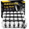 imageMIKKUPPA 24pcs M14x15 Lug Nuts  Replacement for 19992022 Silverado 1500 20012017 Chevy Tahoe 19992022 GMC Sierra 1500 20002022 GMC Yukon 78quot Hex Chrome OnePiece Closed End OEM Lug NutSilver