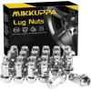 imageMIKKUPPA 24pcs M14x15 Lug Nuts  Replacement for 19992022 Silverado 1500 20012017 Chevy Tahoe 19992022 GMC Sierra 1500 20002022 GMC Yukon 78quot Hex Chrome OnePiece Closed End OEM Lug NutSilver