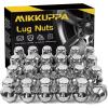 imageMIKKUPPA 24pcs M14x15 Lug Nuts  Replacement for 19992022 Silverado 1500 20012017 Chevy Tahoe 19992022 GMC Sierra 1500 20002022 GMC Yukon 78quot Hex Chrome OnePiece Closed End OEM Lug NutSilver