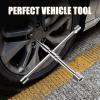 imageMIKKUPPA 4 Way Folding Lug Wrench  Universal 14 Inch Tire Cross Collapsible Tire Iron 4 Way Sliding Wheel Lug Nut Wrench for Cars Trucks SUVs and RVsFold Lug Wrench