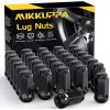 imageMIKKUPPA 91618 Lug Nuts  Replacement for 20052011 Dodge Dakota 20042009 Durango 20042009 RAM 1500 19942010 RAM 2500 20032010 RAM 3500 Aftermarket Wheel 24pcs Black Closed End Lug NutsBlack