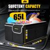 imageMIKKUPPA Car Trunk Organizer  65L Collapsible Trunk Organizer with Lid Sturdy Car Storage for SUV Auto Truck Van with Adjustable Straps and Non Slip Bottom BlackBlack White Edge