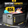 imageMIKKUPPA Car Trunk Organizer  65L Collapsible Trunk Organizer with Lid Sturdy Car Storage for SUV Auto Truck Van with Adjustable Straps and Non Slip Bottom BlackGray