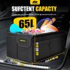 imageMIKKUPPA Car Trunk Organizer  65L Collapsible Trunk Organizer with Lid Sturdy Car Storage for SUV Auto Truck Van with Adjustable Straps and Non Slip Bottom BlackBlack