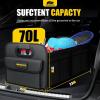 imageMIKKUPPA Car Trunk Organizer  70L Collapsible Trunk Organizer for Groceries Car Storage Organizers for SUV Auto Truck Van with Non Slip Bottom BlackBlack