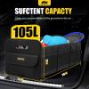 imageMIKKUPPA Car Trunk Organizer  70L Collapsible Trunk Organizer for Groceries Car Storage Organizers for SUV Auto Truck Van with Non Slip Bottom BlackBlack