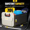 imageMIKKUPPA Car Trunk Organizer  70L Collapsible Trunk Organizer for Groceries Car Storage Organizers for SUV Auto Truck Van with Non Slip Bottom BlackWhite