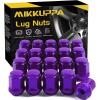 imageMIKKUPPA M12x15 Lug Nuts  Replacement for 20062020 Ford Fusion 20002019 Focus 20012023 Escape Aftermarket Wheel  20pcs Chrome Closed End Lug NutsPurple