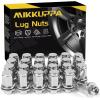 imageMIKKUPPA M12x15 Mag Lug Nuts  Replacement for Toyota Avalon Camry Corolla Highlander RAV4 Sienna Matrix Prius Venza Crown OEM Factory Wheels Chrome 20pcs Tire Nuts with WasherSilver