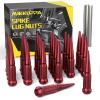 imageMIKKUPPA M14 x 15 Wheel Spike Lug Nuts 24PCS Red M14x15 Lug Nut ConeConical Bulge Seat Red Closed End Nuts with 1 Socket Key Replacement for Chevy Silverado Aftermarket WheelRed