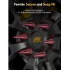imageMIKKUPPA M14 x 15 Wheel Spike Lug Nuts 24PCS Red M14x15 Lug Nut ConeConical Bulge Seat Red Closed End Nuts with 1 Socket Key Replacement for Chevy Silverado Aftermarket WheelRed