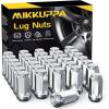imageMIKKUPPA M14x15 Lug Nuts  Replacement for Chevy Silverado Ford GMC Aftermarket Wheel  24pcs Chrome Seat Wide 23mm Closed End Bulge Acorn OnePiece Wheel Tire Lug NutSilver