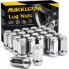 imageMIKKUPPA M14x15 Lug Nuts  Replacement for Chevy Silverado Ford GMC Aftermarket Wheel  24pcs Chrome Seat Wide 23mm Closed End Bulge Acorn OnePiece Wheel Tire Lug NutSilver