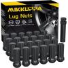 imageMIKKUPPA M14x15 Wheel Lug Nut  Replacement for Chevy Silverado 1500 2500 GMC Ford Ram Aftermarket Wheel  32pcs Black Closed End Lug Nuts with 1 Socket KeyBlack