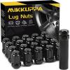 imageMIKKUPPA 16PCS M12x15 Lug Nuts Black Spline Drive 17mm Hex ATV Tire Nuts Includes Socket Key Tool Replacement for Polaris Ranger RZR Honda CanAm Pioneer Maverick X3 Talon Outlander CivicBlack