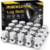 imageMIKKUPPA 24pcs M14x15 Lug Nuts  Replacement for 20182022 Chevy Traverse 20112017 Dodge Durango 20142022 Chevy Silverado157 inch Tall 78 inch 22mm Hex 14x15 Chrome OEM Factory Lug NutsSilver