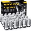 imageMIKKUPPA 91618 Lug Nuts  Replacement for 20052011 Dodge Dakota 20042009 Durango 20042009 RAM 1500 19942010 RAM 2500 20032010 RAM 3500 Aftermarket Wheel 24pcs Black Closed End Lug NutsSilver