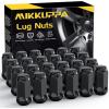 imageMIKKUPPA 91618 Lug Nuts  Replacement for 20052011 Dodge Dakota 20042009 Durango 20042009 RAM 1500 19942010 RAM 2500 20032010 RAM 3500 Aftermarket Wheel 24pcs Black Closed End Lug NutsBlack