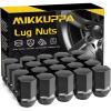 imageMIKKUPPA M14x15 Lug Nuts  OnePiece Chrome OEM Factory Style Large Acorn Seat Lug Nuts 78quot Hex Replacement for Most Chrysler Dodge Jeep Ram Vehicles 24pcs Replace OEM 611330Black