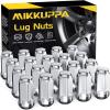 imageMIKKUPPA M14x15 Lug Nuts  Replacement for Chevy Silverado Ford GMC Aftermarket Wheel  24pcs Chrome Seat Wide 23mm Closed End Bulge Acorn OnePiece Wheel Tire Lug NutSilver