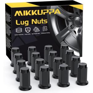 imageMIKKUPPA 24PCS M14x15 Skinny Lug Nuts Chrome 19mm Hex 18quot Tall 23mm Wide Replacement for 19992022 Chevy Silverado 1500 20092022 Traverse 20072022 GMC Acadia Aftermarket WheelBlack