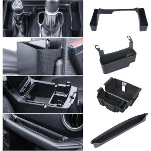 imageMIKKUPPA 4PCS Center Console Organizer Compatible with 20182023 Jeep Wrangler JL JLU 20202023 Jeep Gladiator JT Gear Shift Side Tray Hanging Armrest Storage BoxCoPilot Organizer