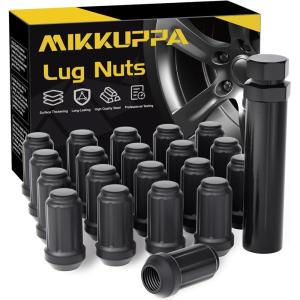imageMIKKUPPA M12x15 Lug Nuts  Replacement for 19942013 Chevy Impala 19982022 Honda AccordCRVCivic 20032008 Honda Pilot Aftermarket Wheel  20pcs Closed End Spline Lug NutsMatte Black