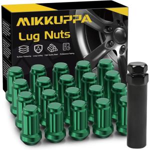 imageMIKKUPPA M12x15 Lug Nuts  Replacement for 19942013 Chevy Impala 19982022 Honda AccordCRVCivic 20032008 Honda Pilot Aftermarket Wheel  20pcs Closed End Spline Lug NutsGreen