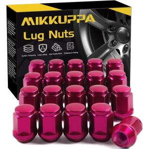 imageMIKKUPPA M12x15 Lug Nuts  Replacement for 20062020 Ford Fusion 20002019 Focus 20012023 Escape Aftermarket Wheel  20pcs Chrome Closed End Lug NutsPink Rose