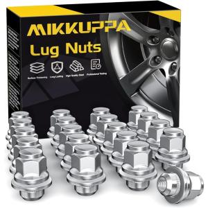 imageMIKKUPPA M12x15 Mag Lug Nuts  Replacement for Toyota Avalon Camry Corolla Highlander RAV4 Sienna Matrix Prius Venza Crown OEM Factory Wheels Chrome 20pcs Tire Nuts with WasherSilver