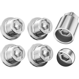 imageMIKKUPPA M12x15 Wheel Locking Lug Nuts Chrome 15quot Length Cone Seat Wheel Tire Lock Nuts Set with 2 Socket Key  Set of 6M12x15