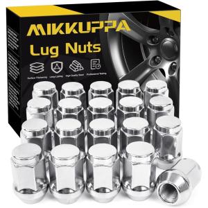 imageMIKKUPPA M12x15 Wheel Lug Nuts Replacement for 20062017 Jeep Compass 20072017 Patriot 20102019 Chevy Cruze 20162024 Malibu Aftermarket Wheel 138quot Height Chrome 20PCS Closed End Tire Nuts Silver