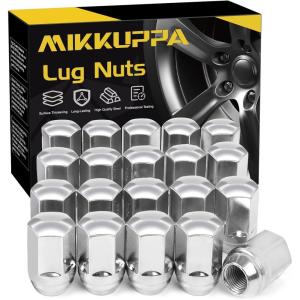 imageMIKKUPPA M14x15 Lug Nuts  OnePiece Chrome OEM Factory Style Large Acorn Seat Lug Nuts 78quot Hex Replacement for Most Chrysler Dodge Jeep Ram Vehicles 24pcs Replace OEM 611330Chrome