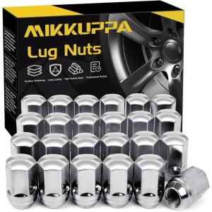 imageMIKKUPPA M14x15 Lug Nuts  OnePiece Chrome OEM Factory Style Large Acorn Seat Lug Nuts 78quot Hex Replacement for Most Chrysler Dodge Jeep Ram Vehicles 24pcs Replace OEM 611330Silver