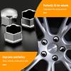imageMIKKUPPA 20PCS Lug Nut Covers  Black 17 mm Inner Hex Plastic Wheel Bolt Dust Caps Auto Rims Nut Exterior Protection with Removal ClipSilver