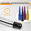 imageMIKKUPPA Solid 7 Spline Spiked Lug Nuts Key with 19mm Hex Universal Spike Lug nuts Socket Key Replacement Tool for M14x15 M14x20 91618 1220 M12x15 M12x125 OnePiece Spiked Lug NutHexagon Spike Lug Nuts Socket Chrome