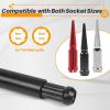 imageMIKKUPPA Solid 7 Spline Spiked Lug Nuts Key with 19mm Hex Universal Spike Lug nuts Socket Key Replacement Tool for M14x15 M14x20 91618 1220 M12x15 M12x125 OnePiece Spiked Lug NutSpline Spike Lug Nuts Socket Black