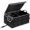 imageMIKKUPPA Car Trunk Organizer  Collapsible Trunk Organizer Sturdy Trunk Storage Organizers Car Trunk Organizer with Lid for SUV Auto Truck Van with Adjustable Straps and Non Slip Bottom Black